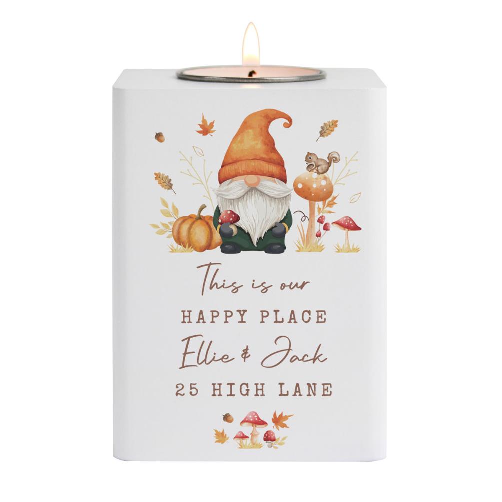 Personalised Autumn Gonk Tealight Holder £13.49